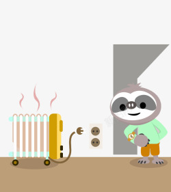 温暖屋子准备烤取暖器的猴子高清图片