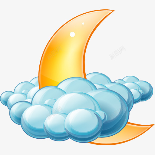 多云的夜晚图标png_新图网 https://ixintu.com cloud cloudy night weather 云 多云的 天气 晚上
