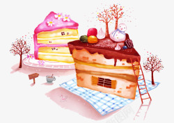 蛋糕小屋手绘蛋糕屋子高清图片