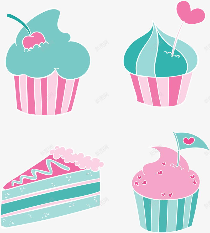 手绘卡通甜品png免抠素材_新图网 https://ixintu.com 卡通 手绘 甜品 甜品区 纸杯蛋糕