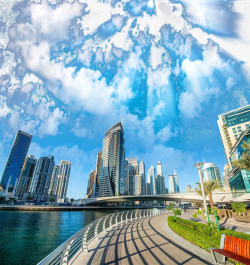 迪拜景观雕塑迪拜城市景色图高清图片