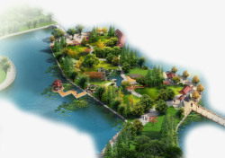 智慧小区商家鸟瞰绿色小区生态家园高清图片