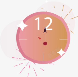 粉红色新年倒数钟表矢量图素材