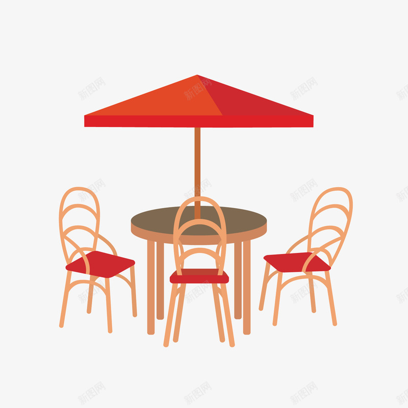 红色休闲座椅png免抠素材_新图网 https://ixintu.com 三角形 休闲 几何 商务 图像 扁平化 科技 红色