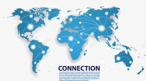 蓝色地图线条沟通网络png免抠素材_新图网 https://ixintu.com 交通网络 全球化 各地 地图 背景 装饰