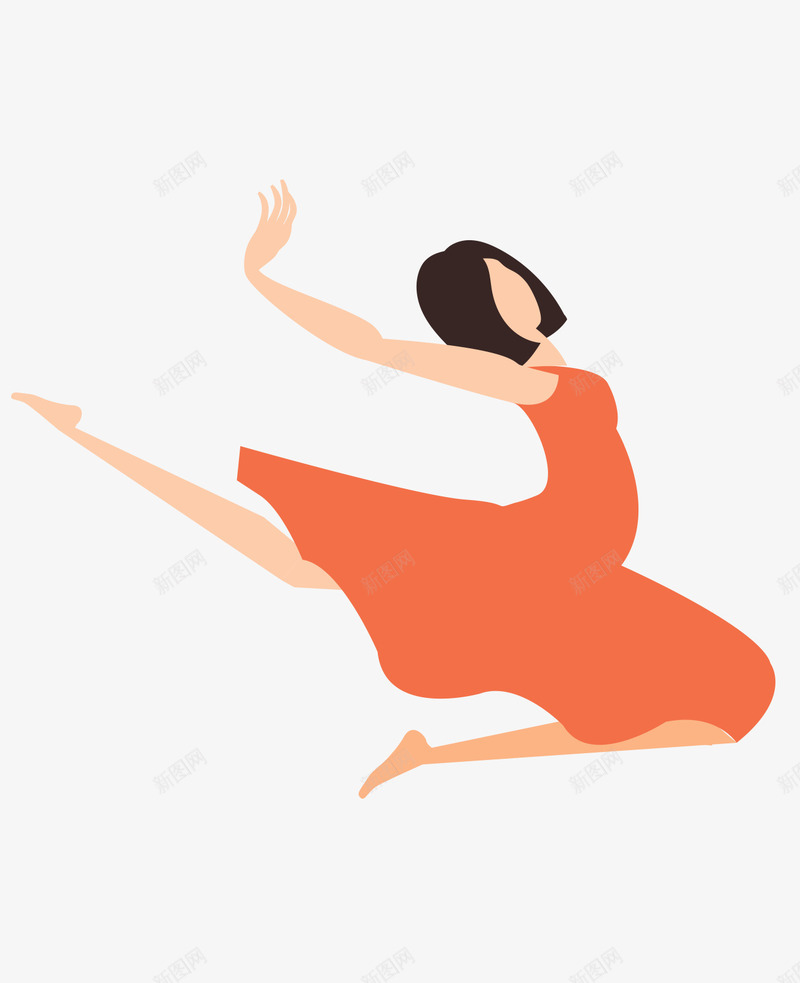 卡通女孩舞者png免抠素材_新图网 https://ixintu.com 中国舞 女人 女孩 少儿拉丁舞 拉丁舞 插画 服装 民族舞 红色 舞者 芭蕾舞 街舞 裙子