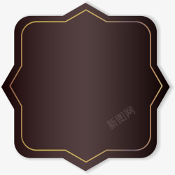 咖啡色徽章咖啡色线条框架高清图片