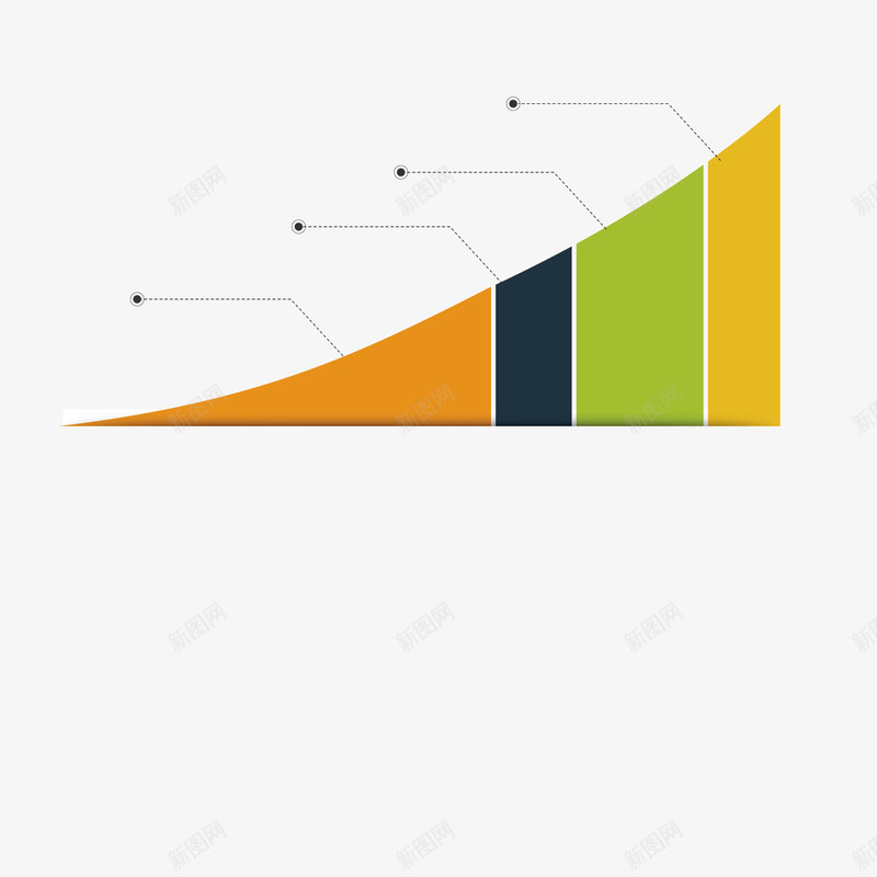 彩色起伏数据矢量图ai免抠素材_新图网 https://ixintu.com 商务 彩色 指示 数据 标签 点线面 起伏 黄色 矢量图