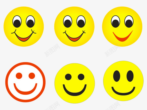 六个笑脸表情包图标图标
