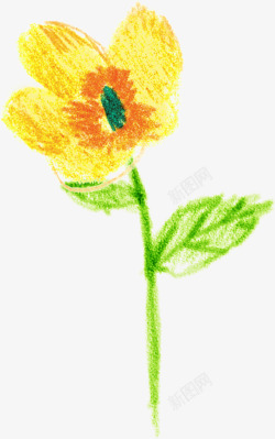 黄色卡通花朵植物涂鸦素材