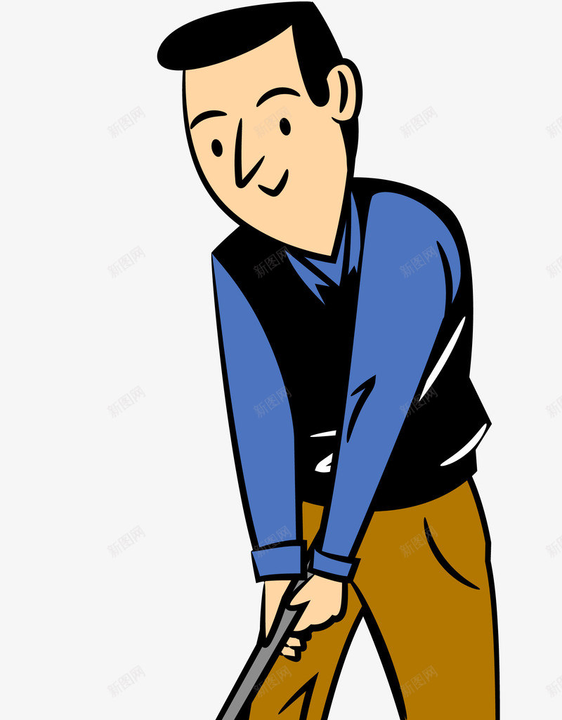 打高尔夫的中年男人png免抠素材_新图网 https://ixintu.com 中年男人 商务运动 开心 手握球杆 打高尔夫 高端运动