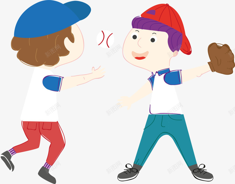 儿童节打棒球的小朋友png免抠素材_新图网 https://ixintu.com 体育运动 儿童节 开心 打棒球的小朋友 棒球运动 玩耍