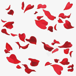 红色散落的花瓣素材