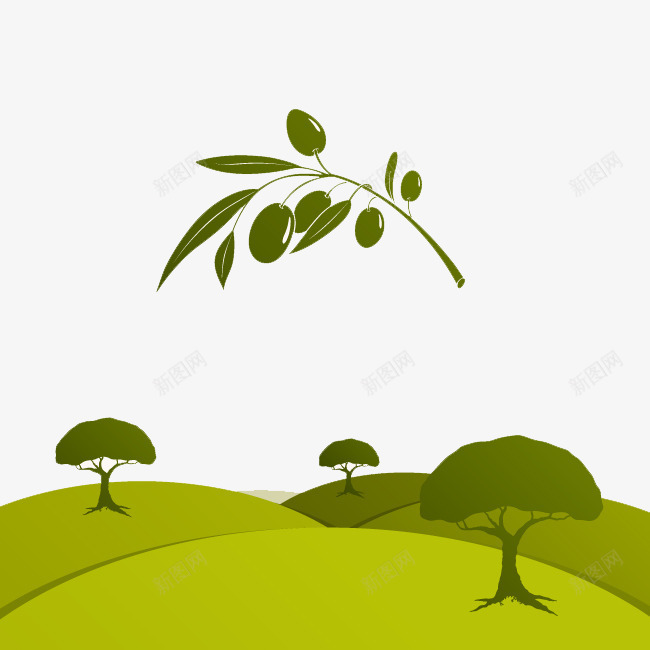 草地png免抠素材_新图网 https://ixintu.com 卡通 树 橄榄 橄榄枝 橄榄油 绿地 绿色