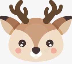 褐色可爱小鹿可爱小鹿头像矢量图高清图片