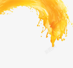 橙色果汁流淌效果素材