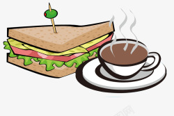 三明治和咖啡素材
