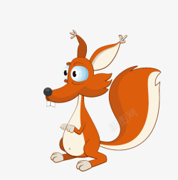 狡猾动物卡通手绘狐狸高清图片