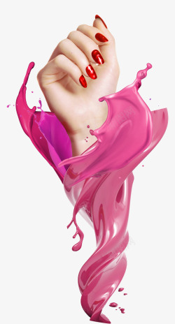 美甲纹绣海报流动的液体美甲造型宣传海报高清图片