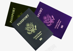 印有老鹰图案的美国护照素材