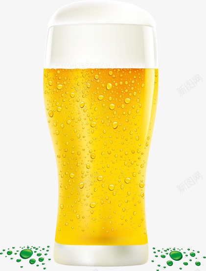 黄色玻璃杯啤酒png免抠素材_新图网 https://ixintu.com 啤酒 啤酒节素材 水珠颗粒 黄色啤酒
