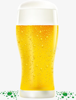 水珠颗粒黄色玻璃杯啤酒高清图片