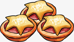星星蛋糕五角星装饰美味蛋挞矢量图高清图片