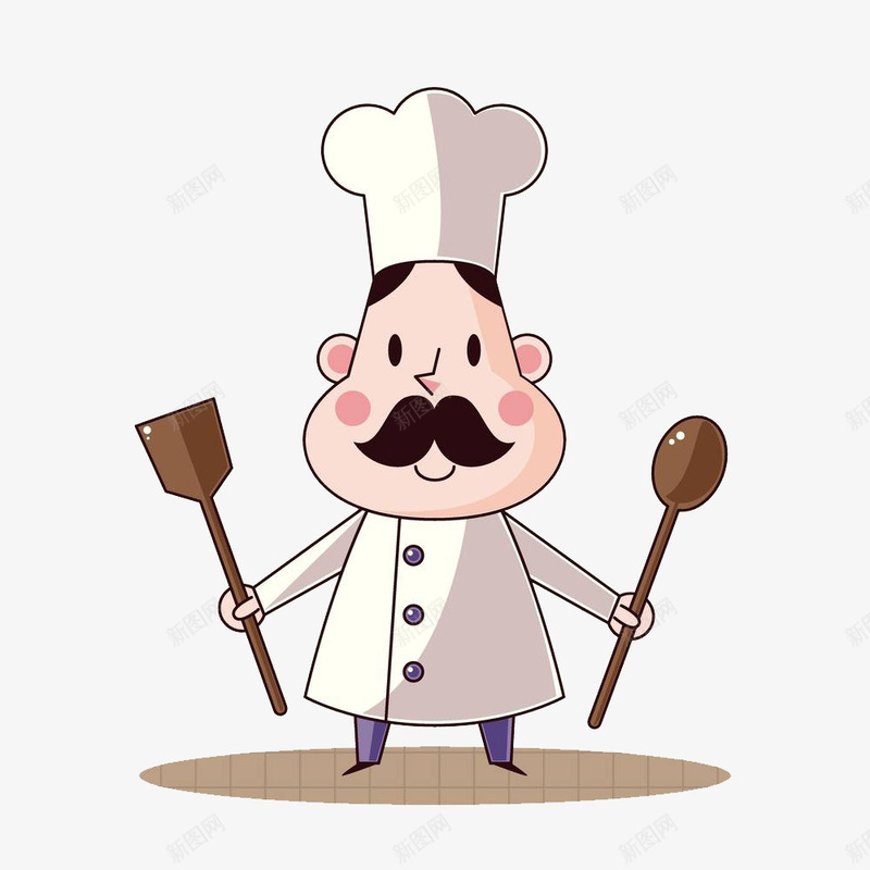 手拿勺子的厨师图png免抠素材_新图网 https://ixintu.com 勺子 卡通手绘 厨师 大厨 水彩 男士 白色大褂 铲子