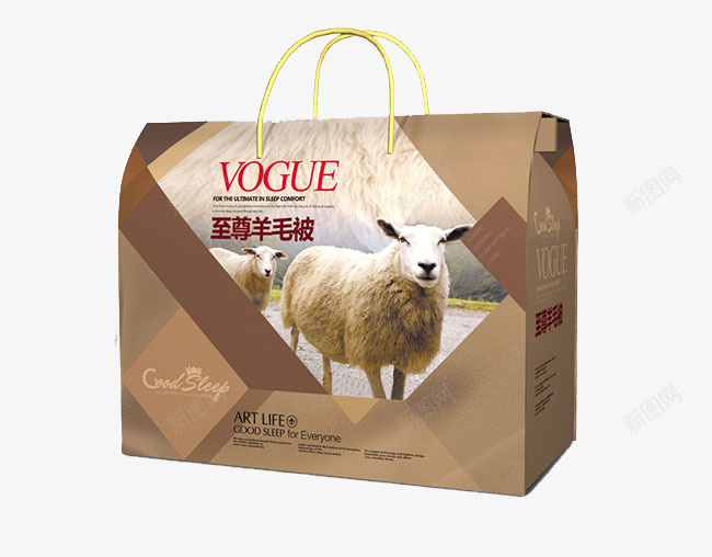 羊毛被手提盒png设计背景_新图网 https://ixintu.com 包装 羊毛袋包装 羊毛袋手提