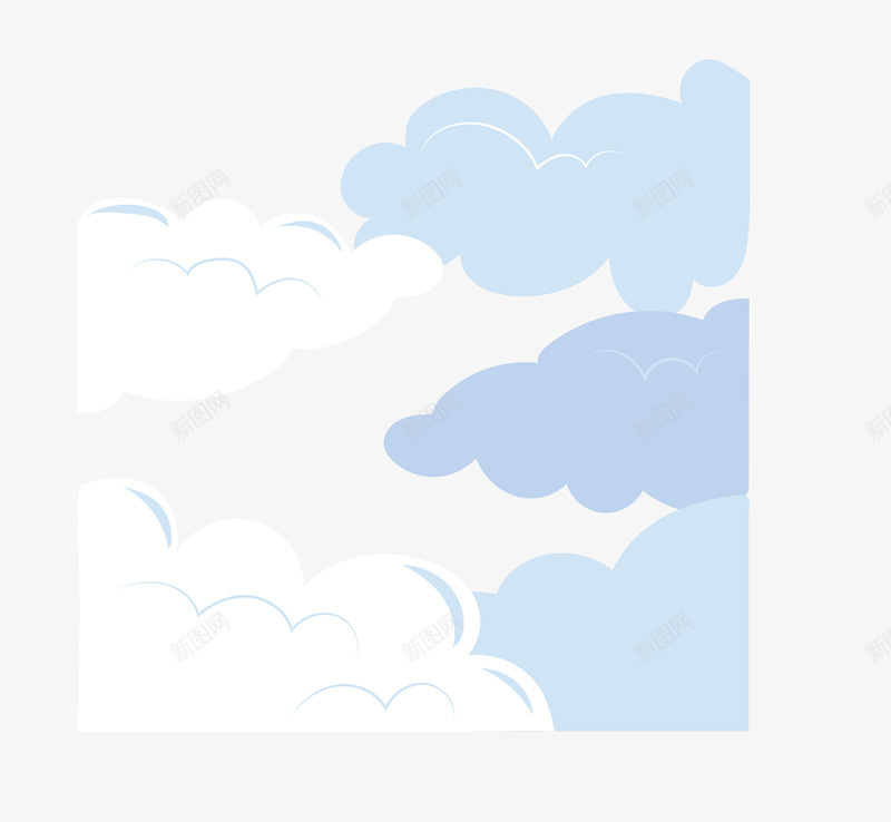浅色漂浮的云朵装饰png免抠素材_新图网 https://ixintu.com 云装饰 漂浮的云朵 矢量云朵装饰
