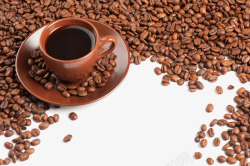 精美咖啡杯咖啡豆写真高清图片