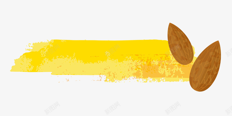 手绘质感坚果主题背景png免抠素材_新图网 https://ixintu.com 坚果 手绘 标题 标题背景 零食 食物 黄色