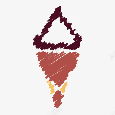 奶油甜点食品冰冰淇淋冰淇淋乱涂图标图标