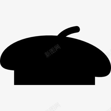 贝雷帽黑色形状图标图标
