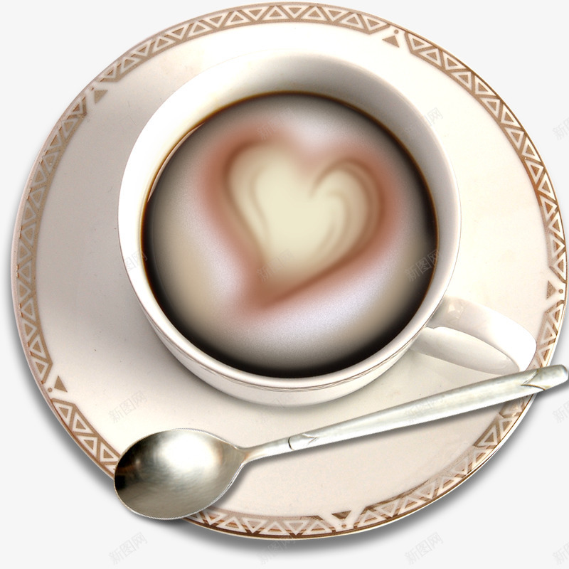 带勺子的咖啡杯psd免抠素材_新图网 https://ixintu.com 咖啡 心形 时尚 浪漫 餐饮