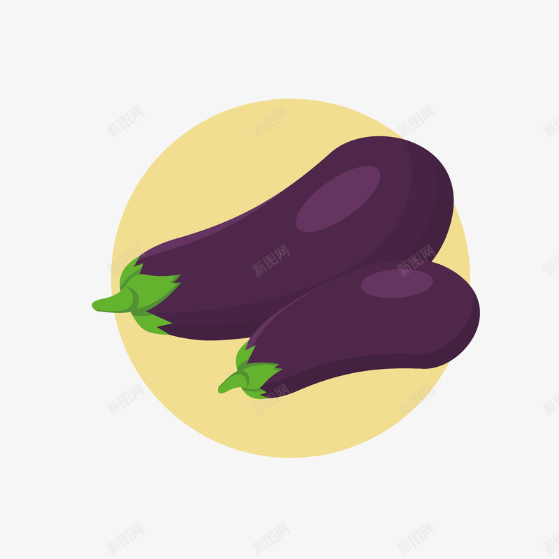 两个紫色茄子矢量图eps免抠素材_新图网 https://ixintu.com 民以食为天 素菜 紫色 食材 矢量图