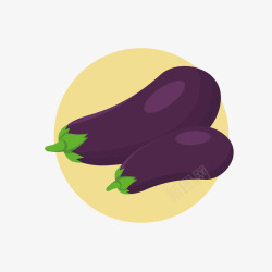 两个紫色茄子矢量图素材