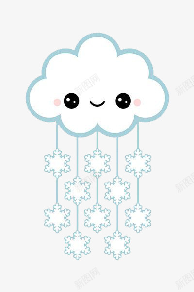 下雪的白云挂饰psd免抠素材_新图网 https://ixintu.com 卡哇伊 可爱 白色 装饰