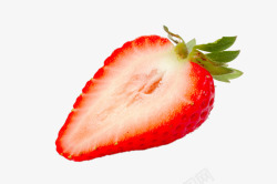半个草莓半个新鲜的草莓高清图片