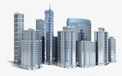 建筑3D效果图办公区高层建筑高清图片