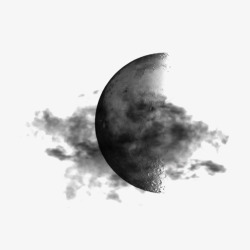 水墨乌云月亮元素高清图片