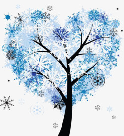 小树印花蓝色小树高清图片