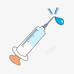 疫苗卡通手绘注射器高清图片