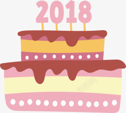 粉色新年蛋糕素材