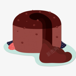 熔岩巧克力美味巧克力熔岩蛋糕矢量图高清图片