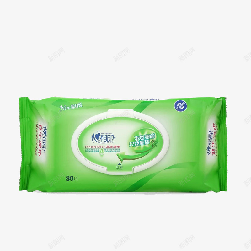 湿巾心相印png免抠素材_新图网 https://ixintu.com 80片大包装 产品实物 心相印 绿色