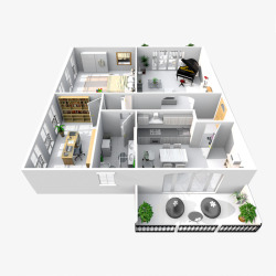 3D擂台模型房子规划模型高清图片