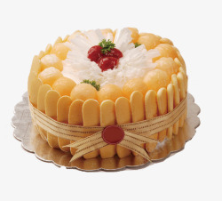 甜点实物水果球奶油蛋糕高清图片