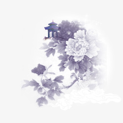花开富贵背景中秋节高清图片