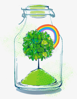 绿色植物瓶子能源环保高清图片